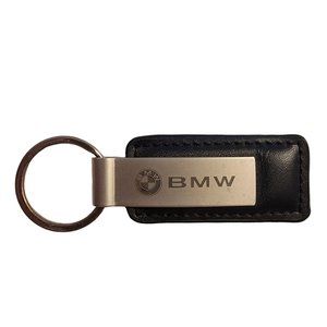 BMW Of Vista California Black Silver Leather Key Chain Holder Accessories